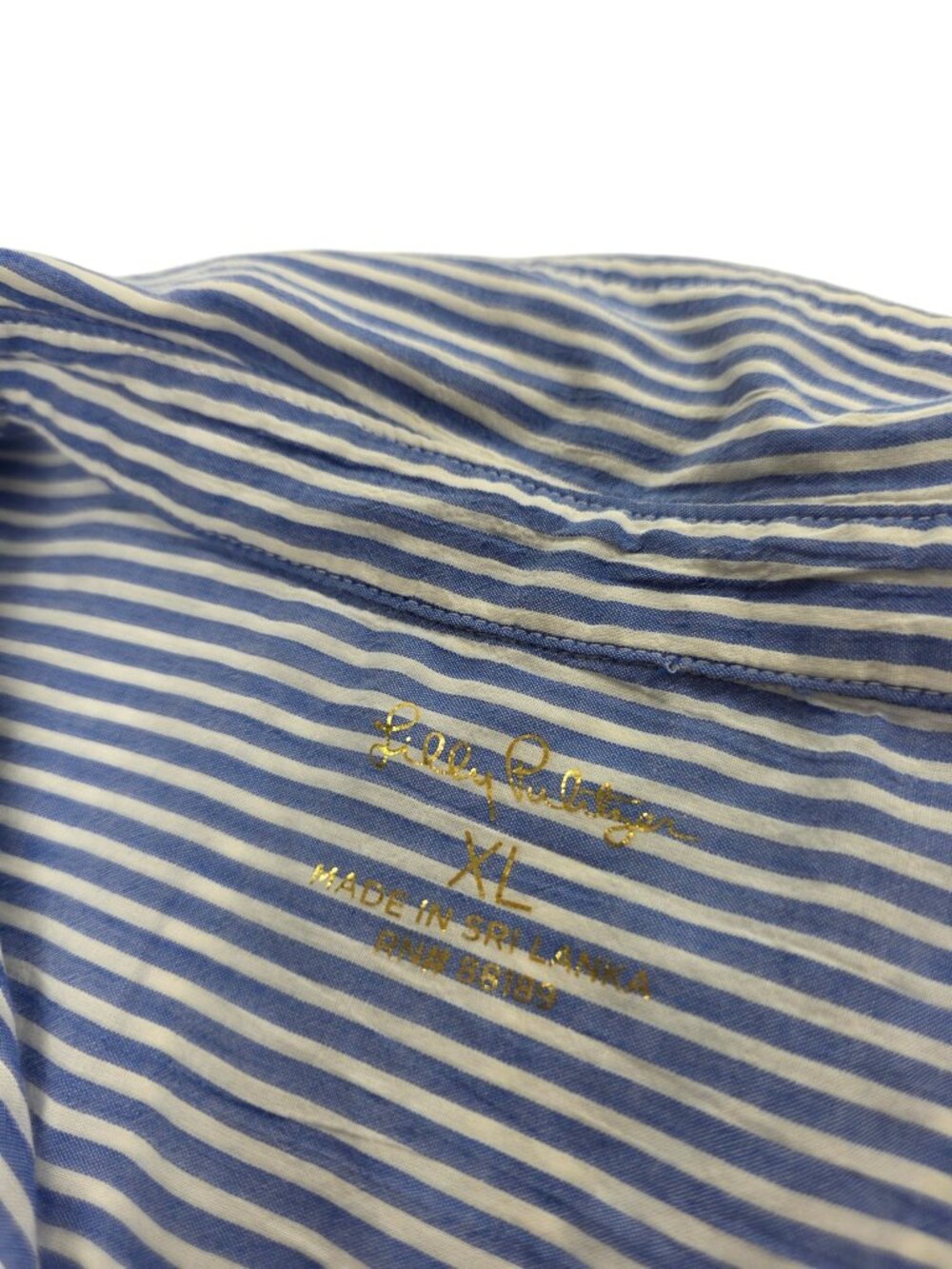 Lilly Pulitzer Striped Long Sleeve Lightweight Cotton Summer Button Up, XL - Picture 3 of 7